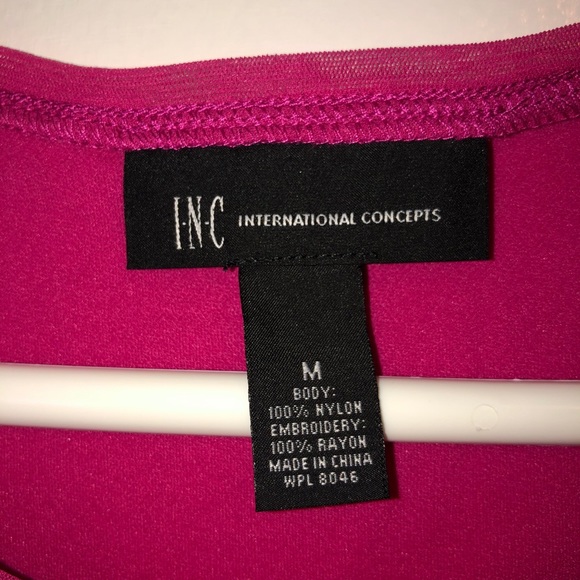 Beautiful pink lightweight INC Top sheer sleeves - Picture 4 of 7